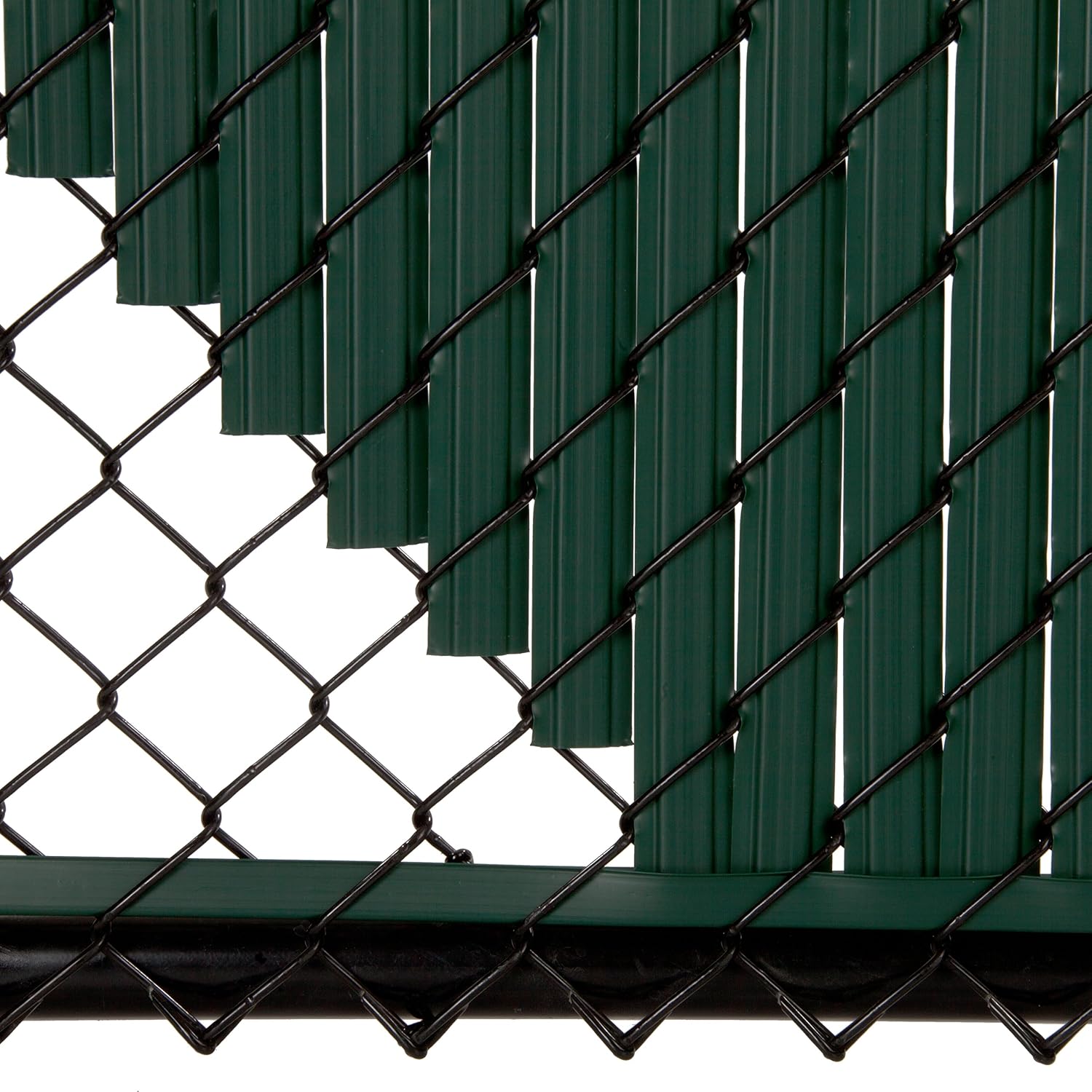 Proudly Made in The USA! - SoliTube Slat Privacy Inserts for Chain-Link Fence, Double-Wall Vertical Bottom-Locking Slats with Wings (5ft, Green)