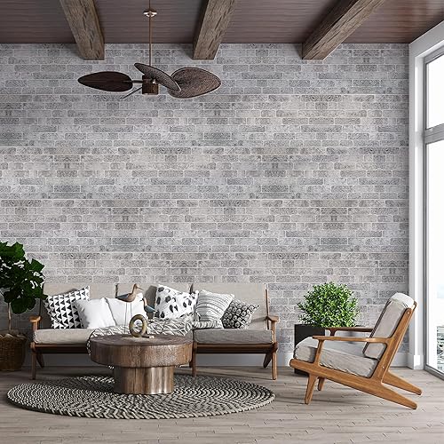 Miniatura 4 de IZODEKOR Paneles de pared 3D efecto ladrillo - Revestimiento, aspecto de piedra, revestimiento de poliestireno para sala de estar, cocina, baño,
