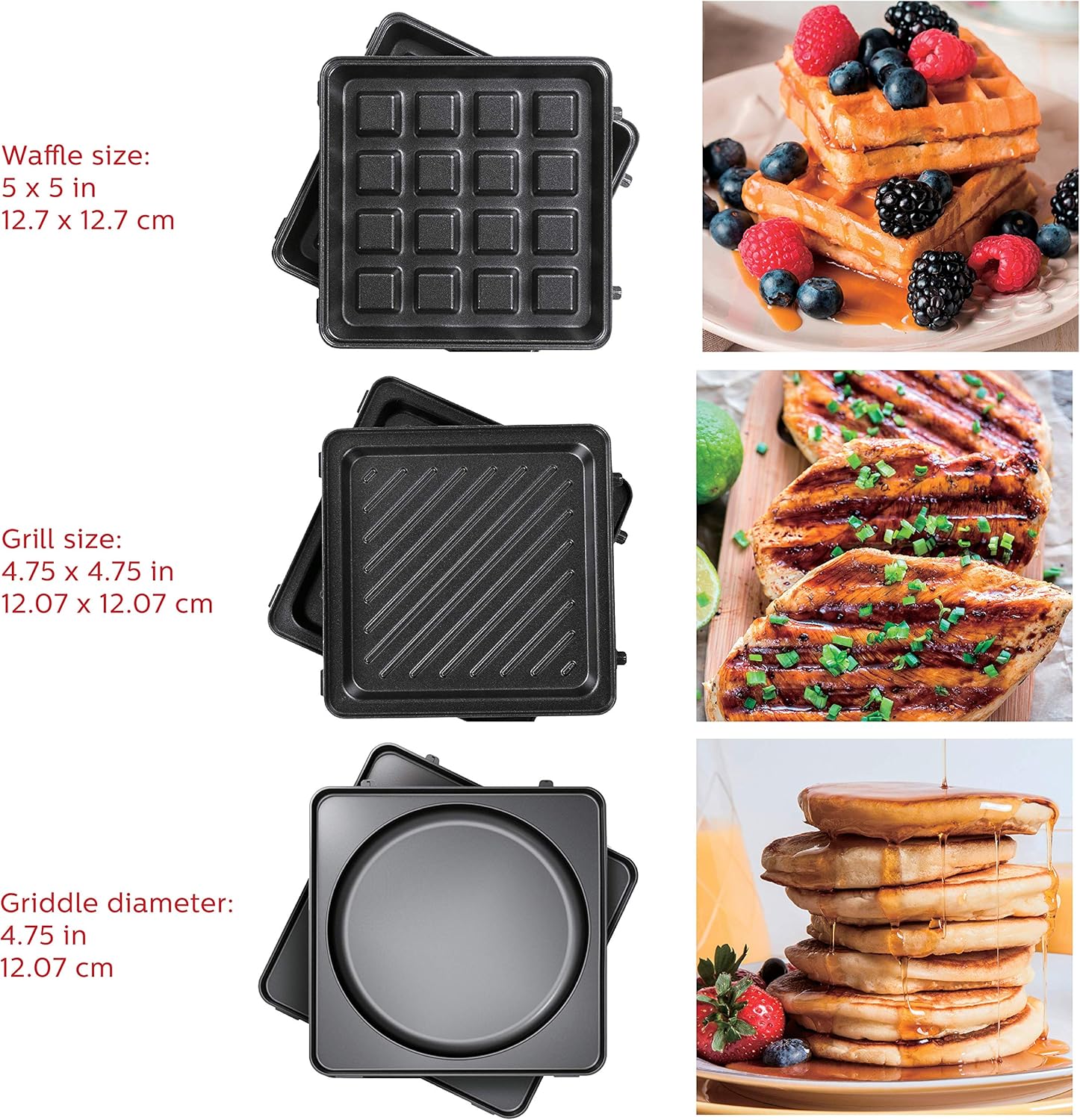 Holstein Housewares HH-09125008E Multi Maker with Interchangeable Plates, Teal/Stainless Steel