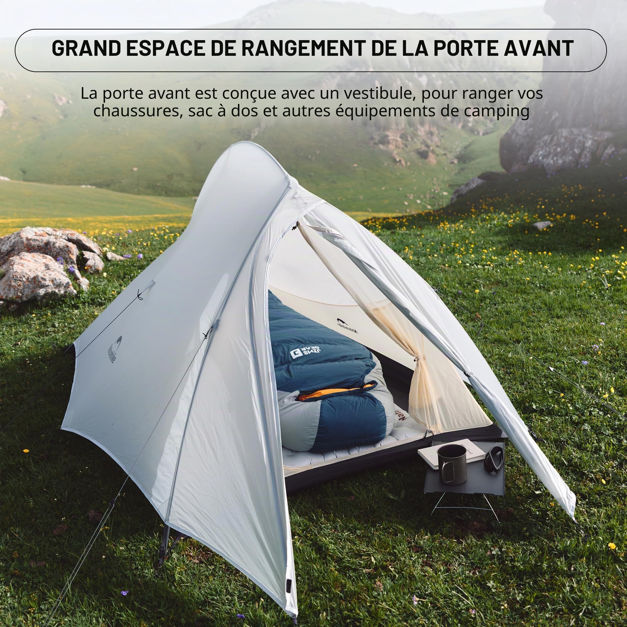 Naturehike Cloud Up Pro Tente 2 Personnes Tente de Camping Légère, Facile à Monter Tente Dôme Coupe-Vent & Imperméable pour Voyage en Extérieur Trekking
