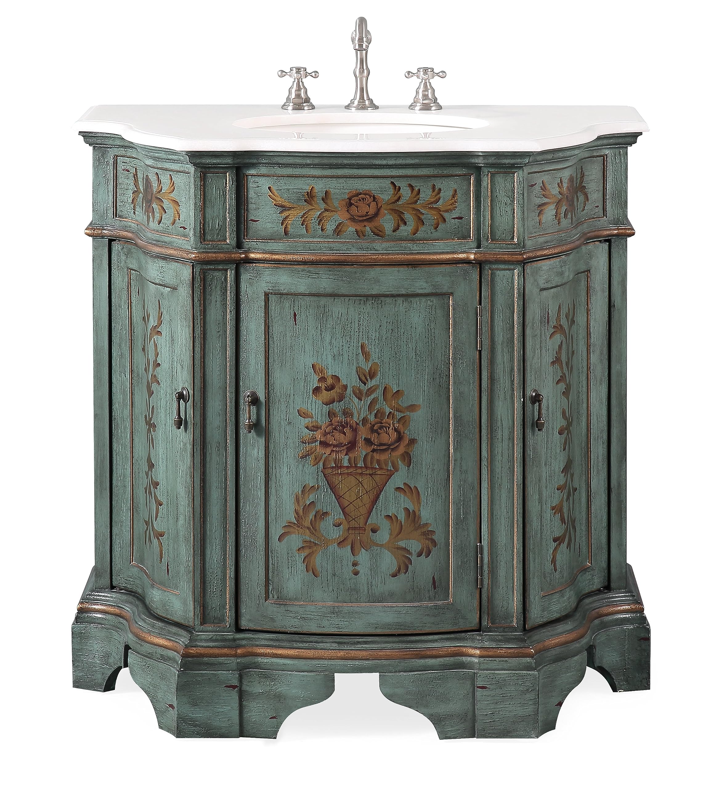 Amazon.com: Benton Collection 35 inch Hand Painted Floral Design