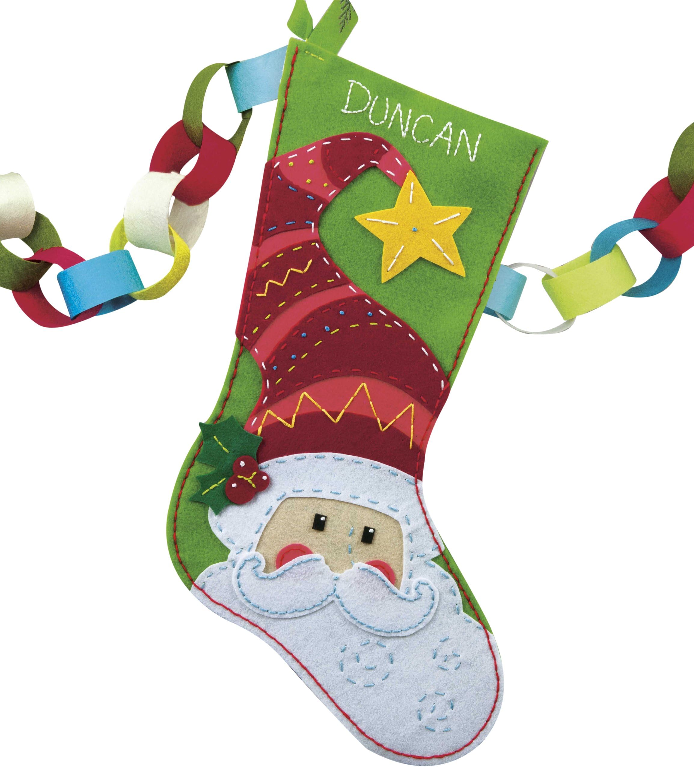 Dimensions Crafts Felt Applique Stocking, Santa