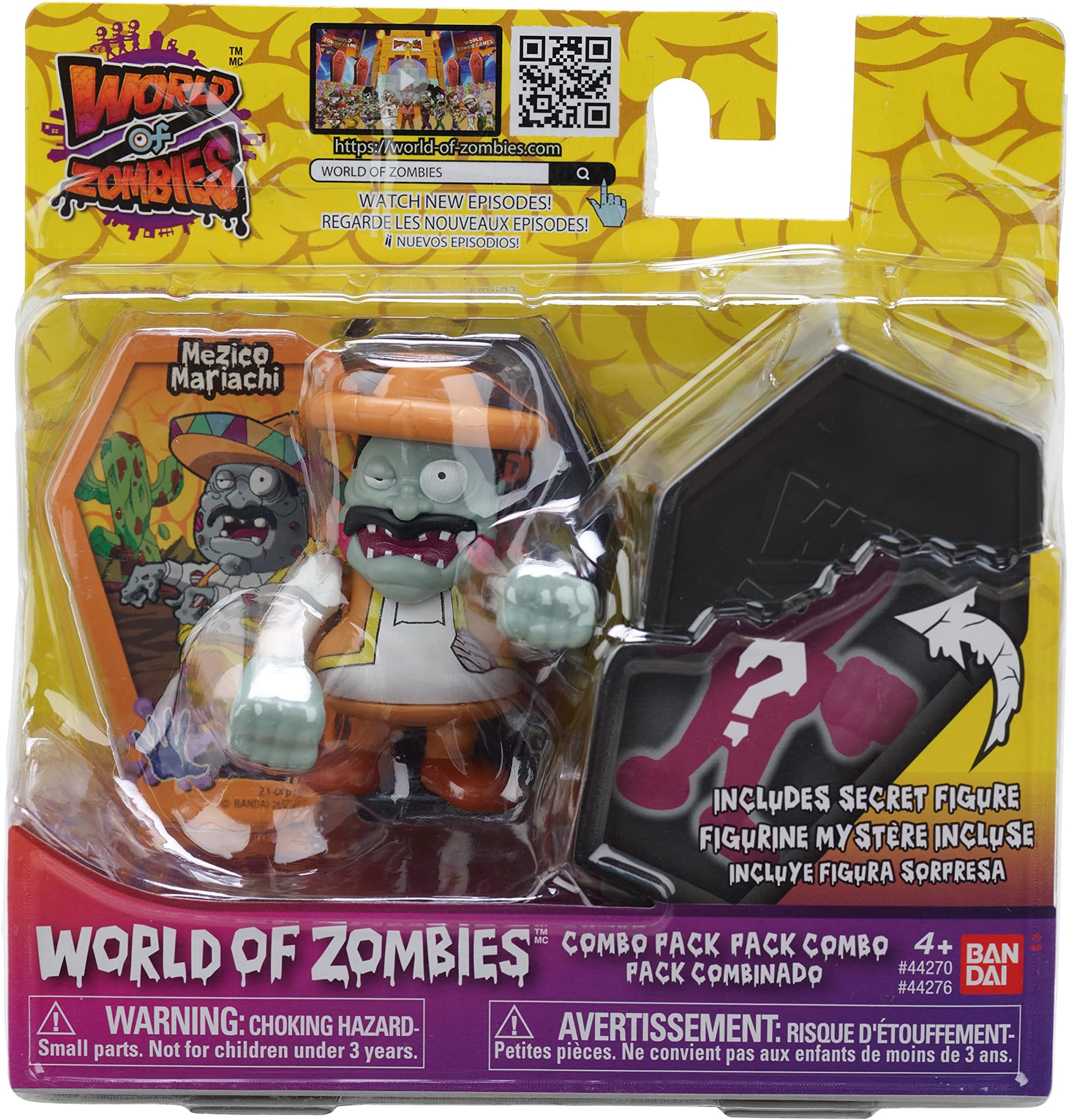 BANDAI World of Zombies โ Pack of Two Mariachi Mezico Figures and Surprise Figure 44276