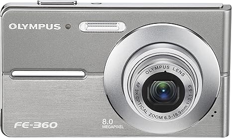 olympus fe360 8mp digital camera with 3x optical dual zoom silver