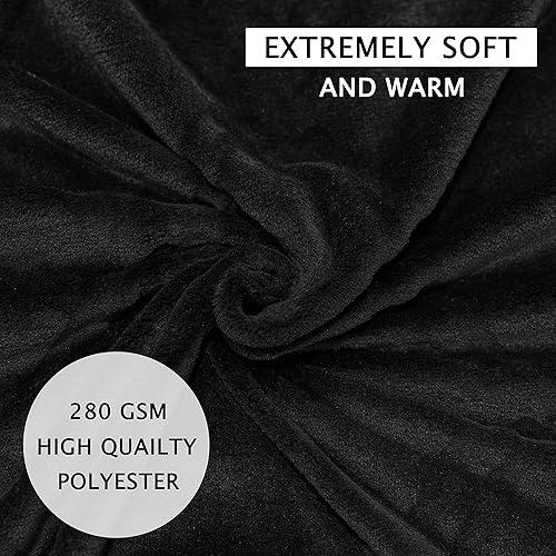 Miniatura 3 de HT&PJ - Manta de franela polar súper suave, ligera, de microfibra, acogedora y cálida como el terciopelo, para sala de estar