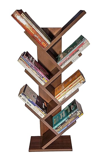 SBF Furniture 7-Tier Book Rack, Storage of Book case, Free-Standing Books Holder Organizer, Space Saver for Home, Office, Set of 1 (Brown) (DIY)