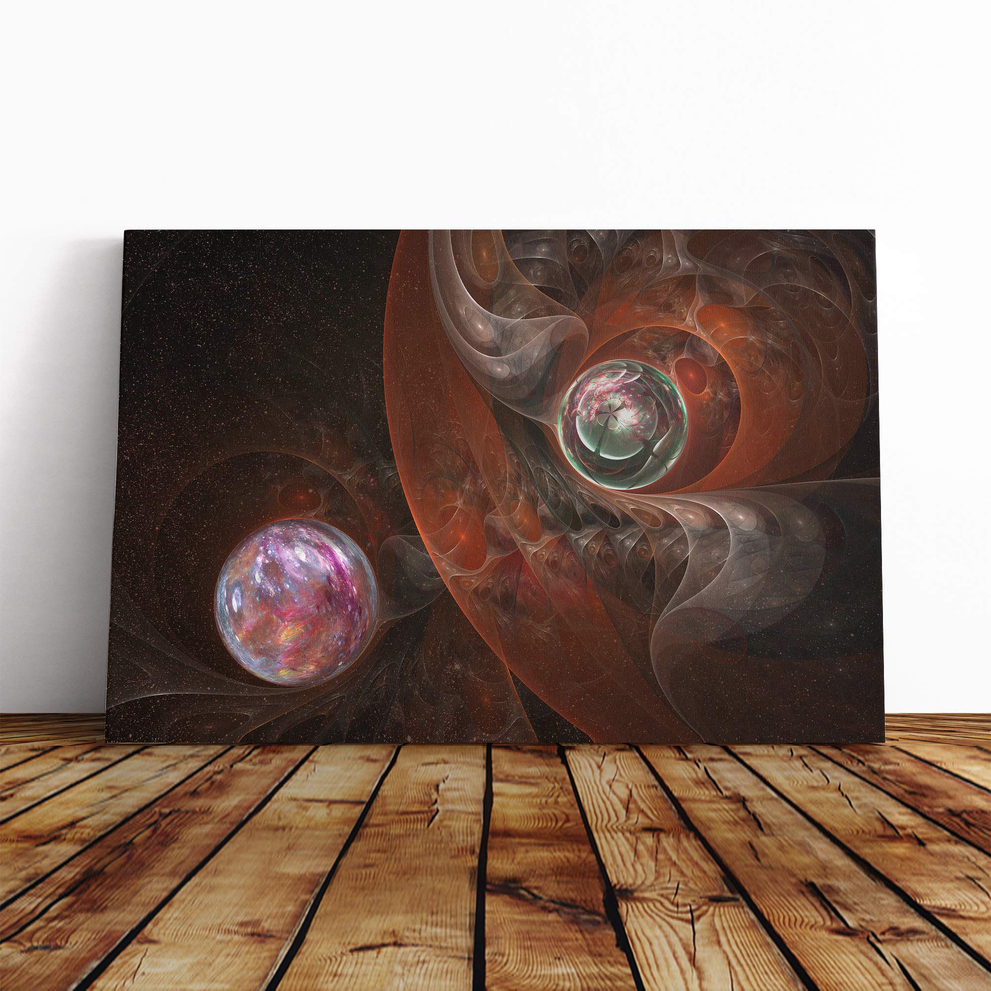 Space and Planets Canvas Print | Gallery Wrapped 30mm Frame Wall Art | 24x16 inches | Ready to Hang | Abstract Space Picture | Living Room Bedroom Lounge Office