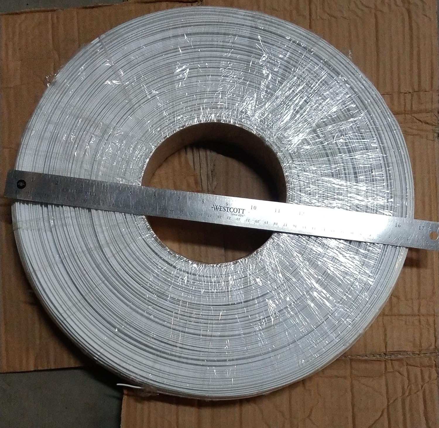 600m (2000FT) Heavy Duty Double Wire Twist Ties roll, White, Wire Gauge#20 - (Wire Dia 0.8mm), Twist Ties Width - 8mm for Packaging, Closures to Secure Product