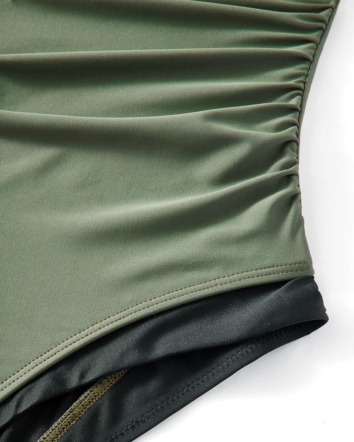 SUUKSESS Women One Piece Tummy Control Swimsuit Strapless Bandeau Bathing Suit - Image 5