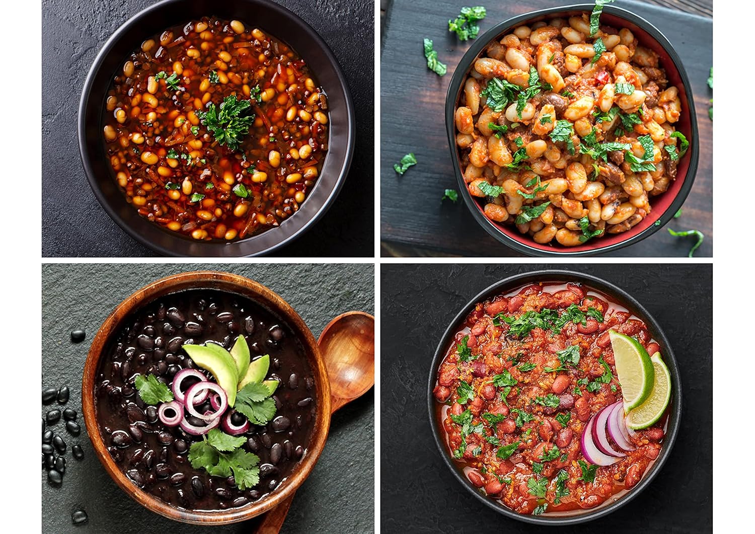 Food to Live Dry Beans Bundle, 4 Pack – Black, Pinto, Navy & Light Red Kidney Beans, 5 lb Each, Sproutable, Bulk, Made in USA