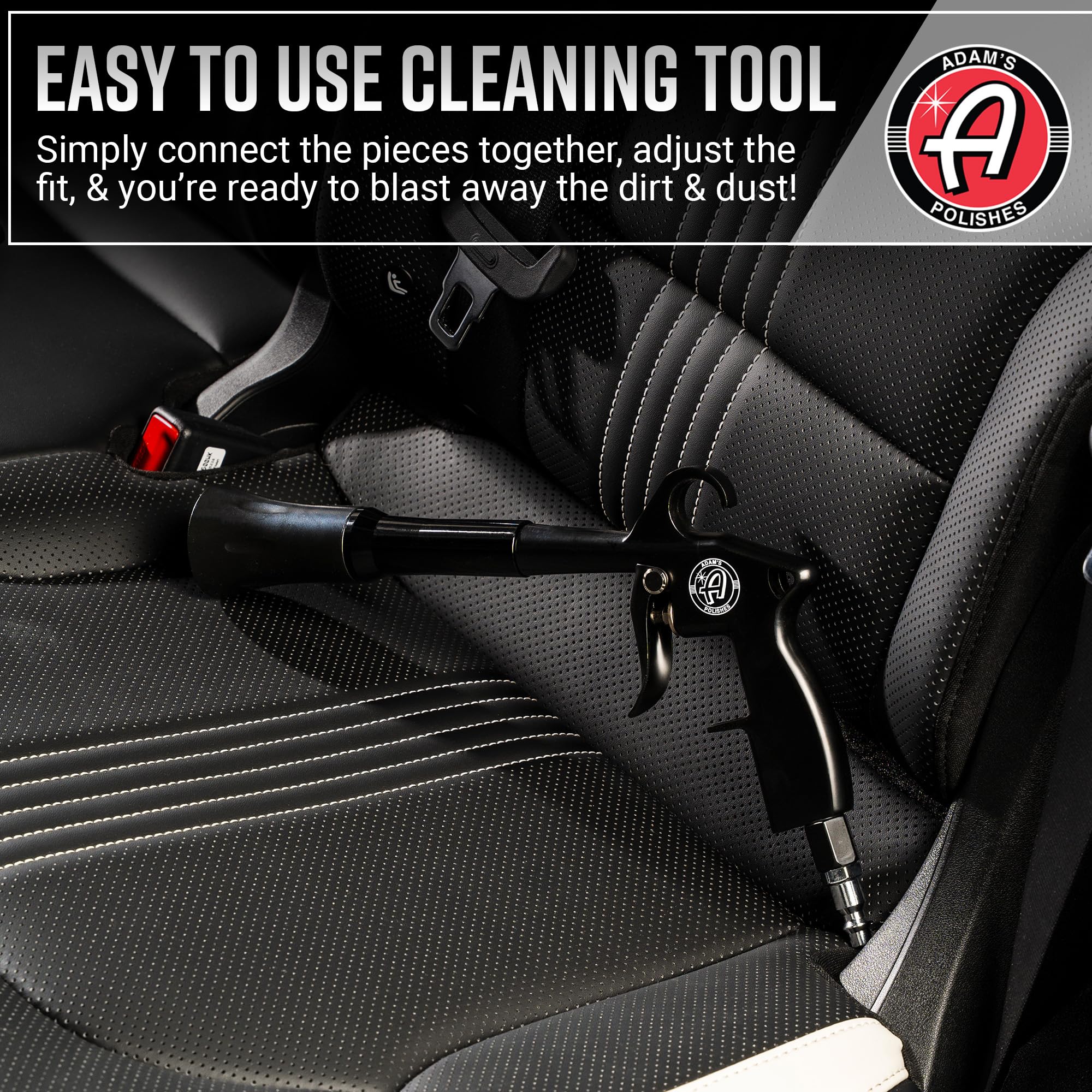 Adam's Tornado Interior Cleaning Tool - Professional High Powered Air Blower Blaster Cleaning Blower Gun for Quick Auot Interior Car Detailing, Drying, Cleaning, Removing Dirt, Dust & Debris