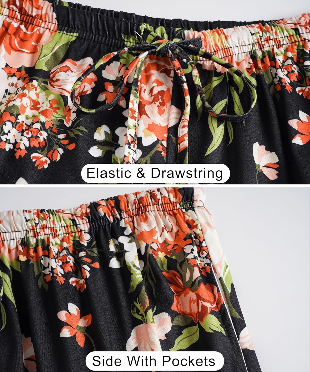 Vozanet Women's Plus Size Pajama Pants 2 Pack Lounge Bottoms with Drawstring and Pockets Ultra-Soft Sweatpants Loose PJS - Image 4