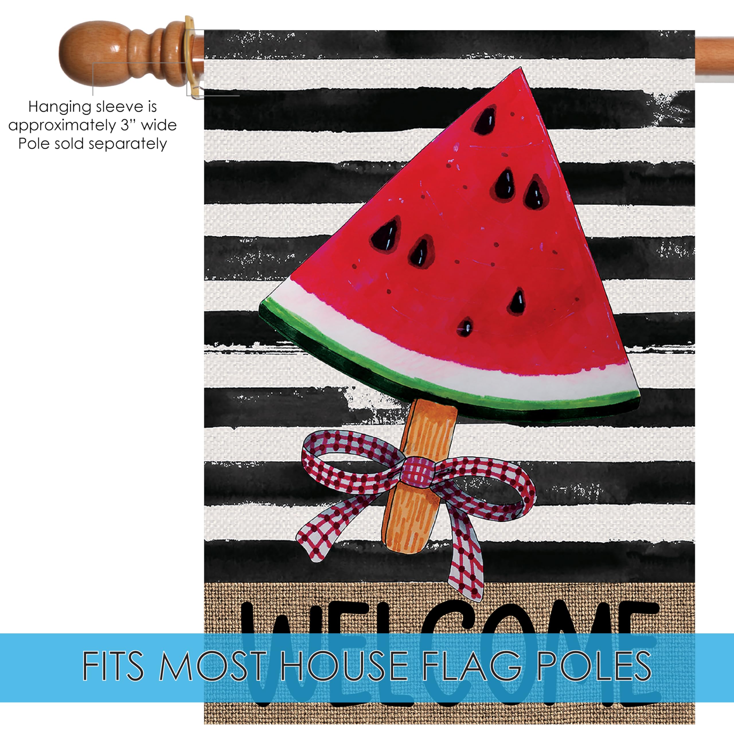 Toland Home Garden Bandiera Anguria - Decorazione Esterna Double Face 31.8x45.7 Cm