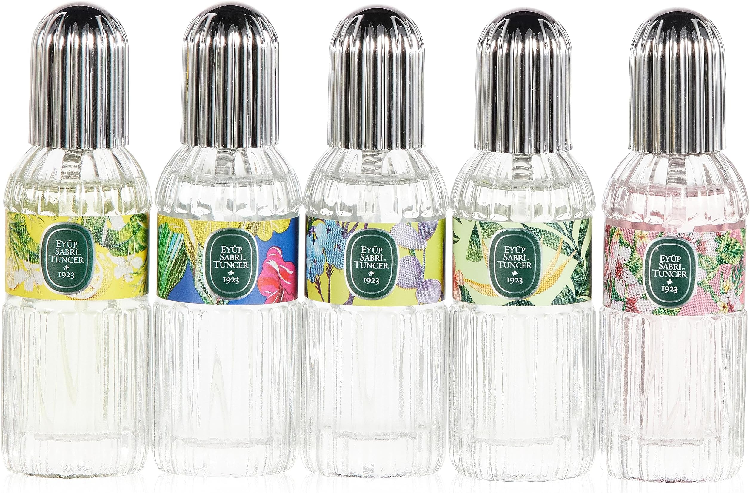 1923 - EYUP SABRI TUNCER EAU DE COLOGNE 16 ML GLASS BOTTLE SET2-5 bottles in one set