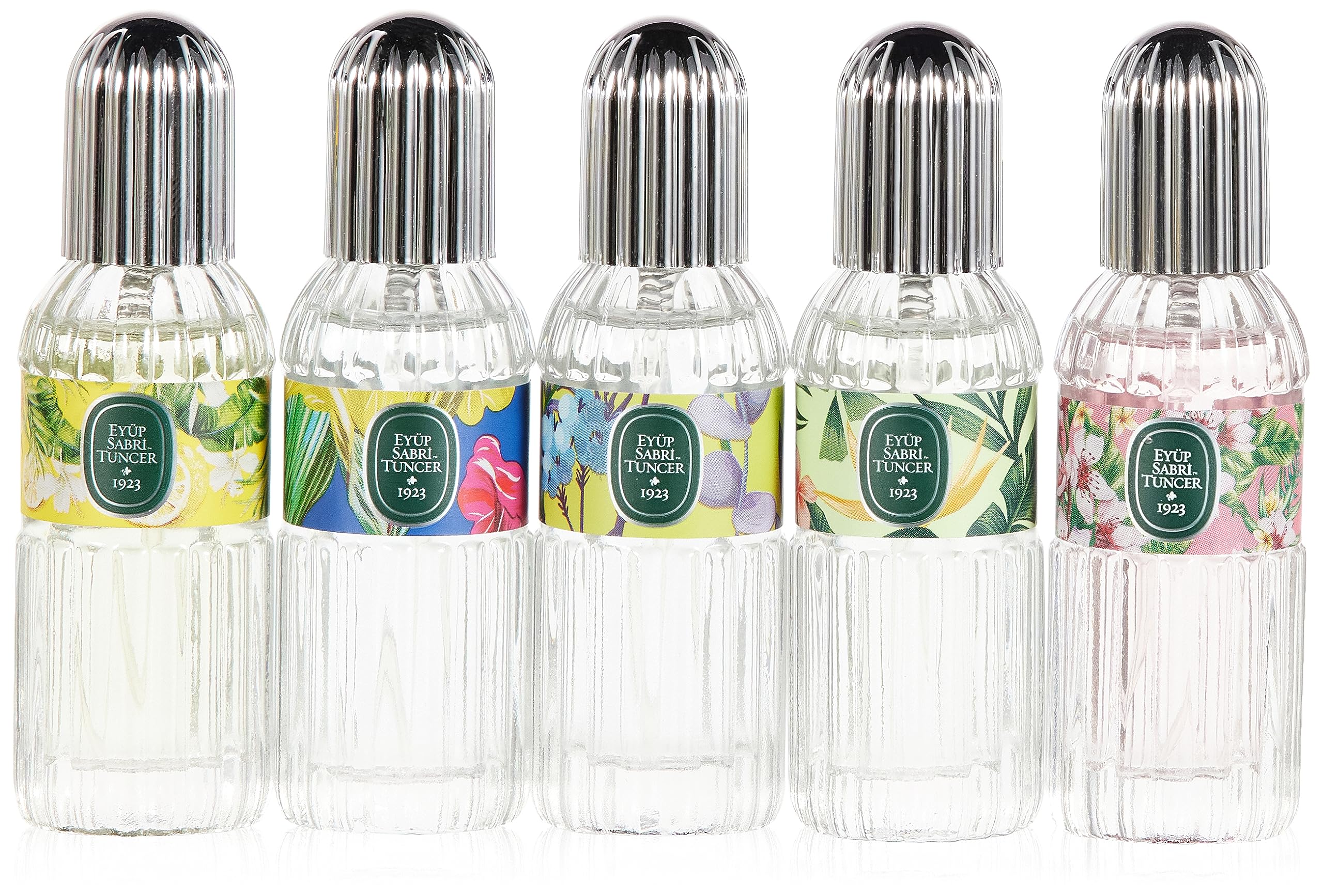 1923 - EYUP SABRI TUNCER EAU DE COLOGNE 16 ML GLASS BOTTLE SET2-5 bottles in one set