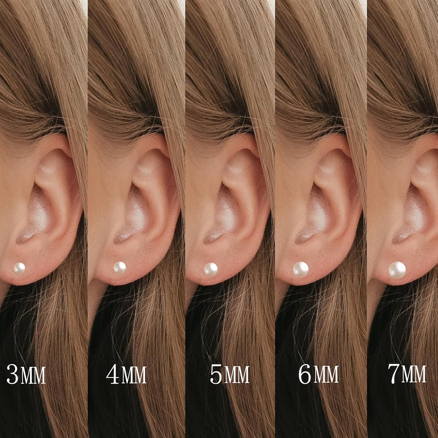 JINERA 5 Pairs Stud Earrings for Women 14K Plated Gold/Silver Pearl Ball Small Stud Earrings Set Cartilage Piercing Hypoallergenic Lightweight Flatback Earrings Jewelry Gifts for Women - Image 6