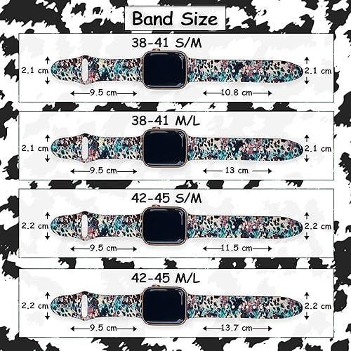 Miniatura 6 de FoxiBands Correa de reloj floral  Compatible con correas iWatch de 1.772 pulgadas, 1.732 pulgadas, 1.654 pulgadas, 1.614 pulgadas, 1.575 pulgadas,