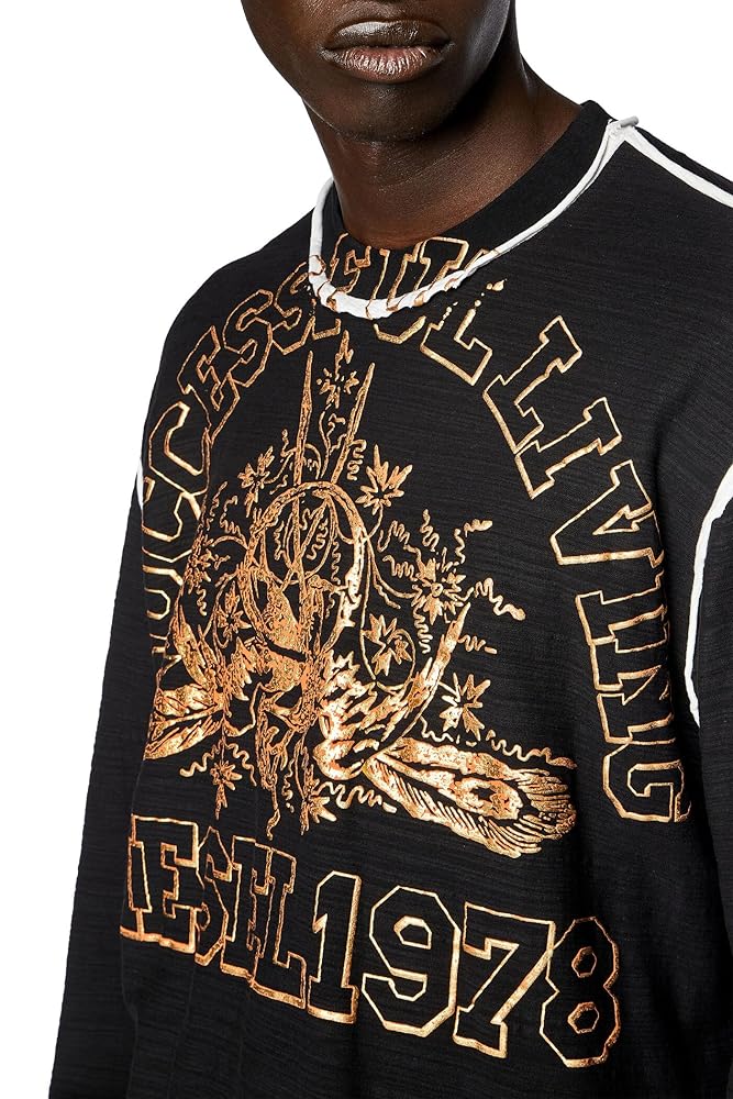 DIESEL T-CRANE-LS-SLITS-RAW ロンT デザイン性◎ Amazon.co.jp: (ディーゼル) メンズ Tシャツ 長袖 T-CRANE-LS