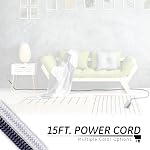 GE Pro 3-Outlet Power Strip with Surge Protection, 15 Ft Designer Braided Extension Cord, Grounded, Flat Plug, 250 Joules, Warranty, UL Listed, White/Gray, 40530
