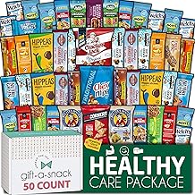 Gift A Snack - Halloween Trick or Treats Healthy Snack Box Care Package + Greeting Card (50 Count) Birthday Treats Gift Basket, Nutritious Granola Breakfast Bars, Office Food Assortments