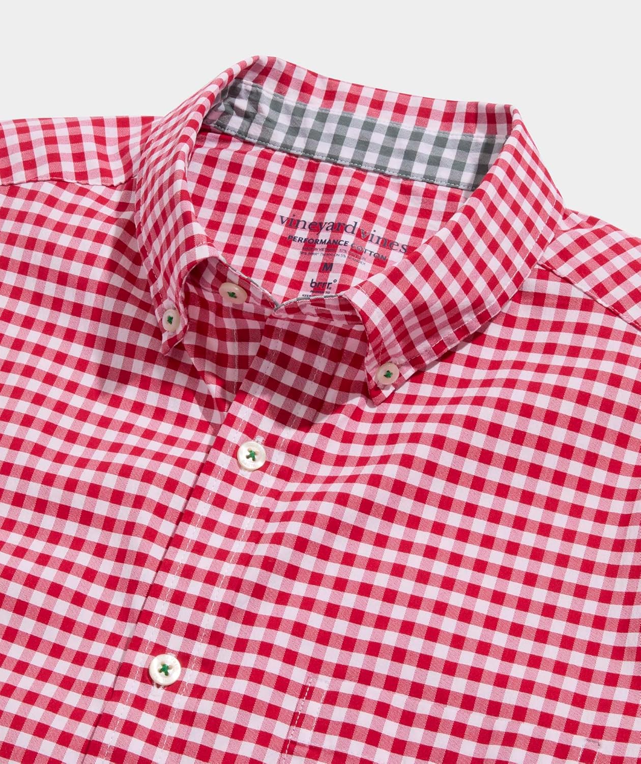 vineyard vines Men's Skysail Gingham Performance Cotton Shirt