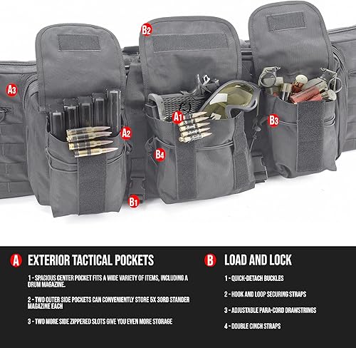 Miniatura 4 de Lancer Tactical 600 Denier poliéster doble carabina suave caso accesorios bolsas MOLLE Webbing secundario arma compartimiento rápido desmontar