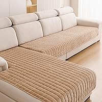 Vista 12 de Fundas para Reposabrazos de Sofá, Fundas de Terciopelo Suaves para Sofá, Fundas Antideslizantes para Sillón y Sofá, Fundas para Reposabrazos, Caqui