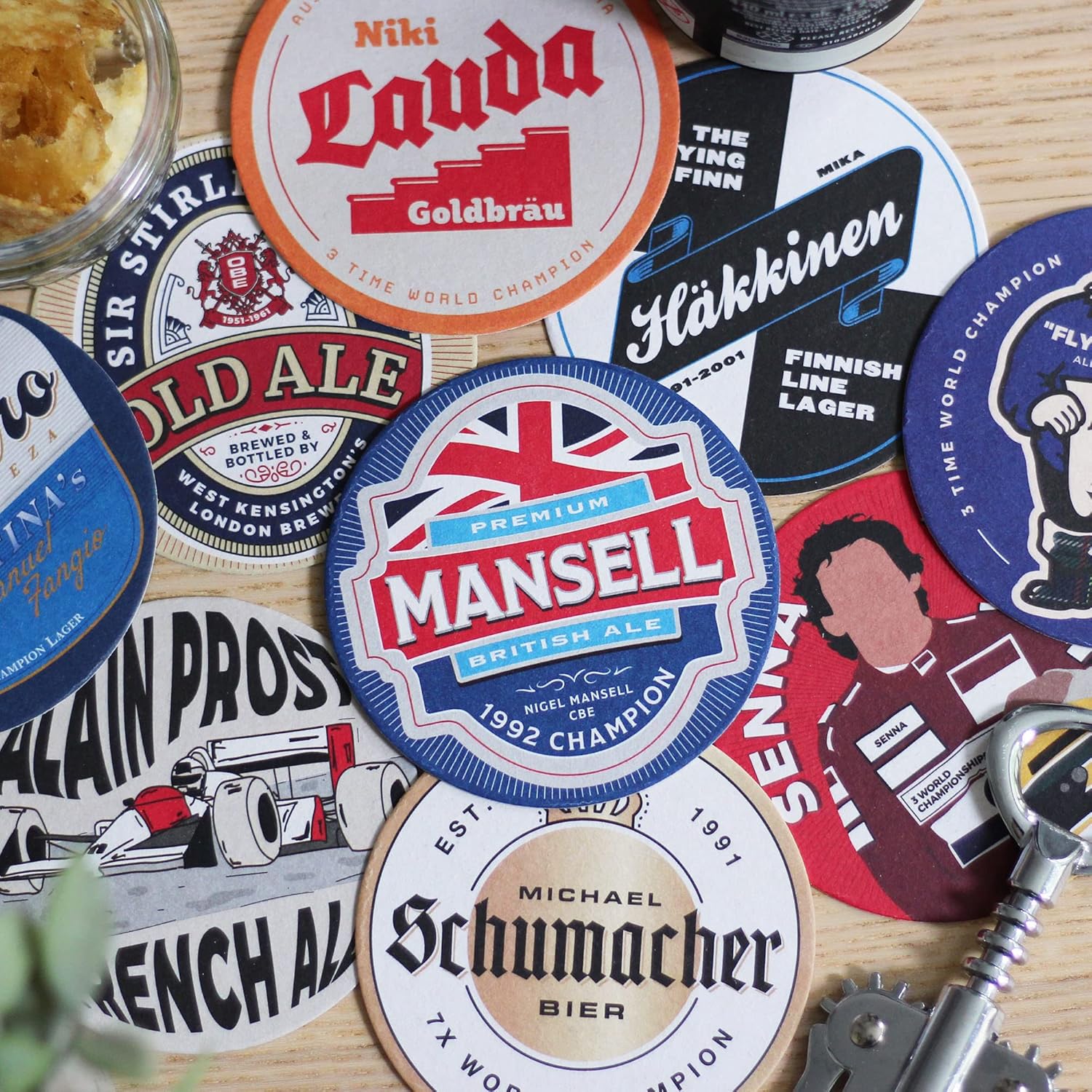 Formula 1 beer mats: Legends Beer Mats x9