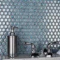 Vista 2 de Merola Tile Hudson - Azulejo de porcelana hexagonal de 1 pulgada (11-7/8 x 13-1/4 pulgadas)