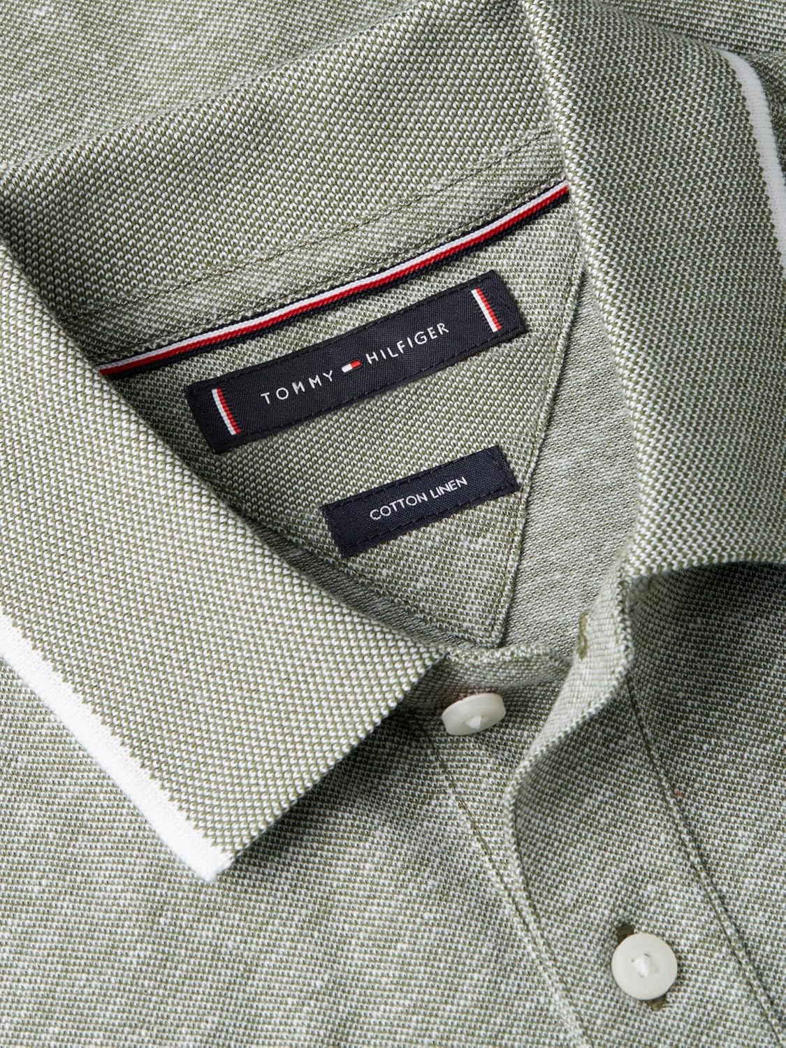 Tommy Hilfiger Men's Short Sleeve Linen Polo Shirts in Regular Fit