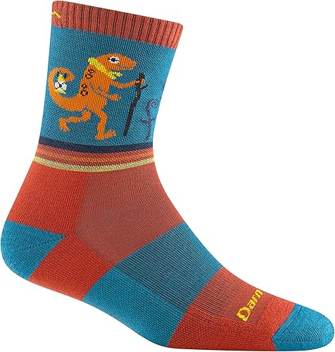 Darn Tough Jr. Sal Micro Crew - Calcetines de senderismo ligeros con cojín para niños (estilo 3043) -