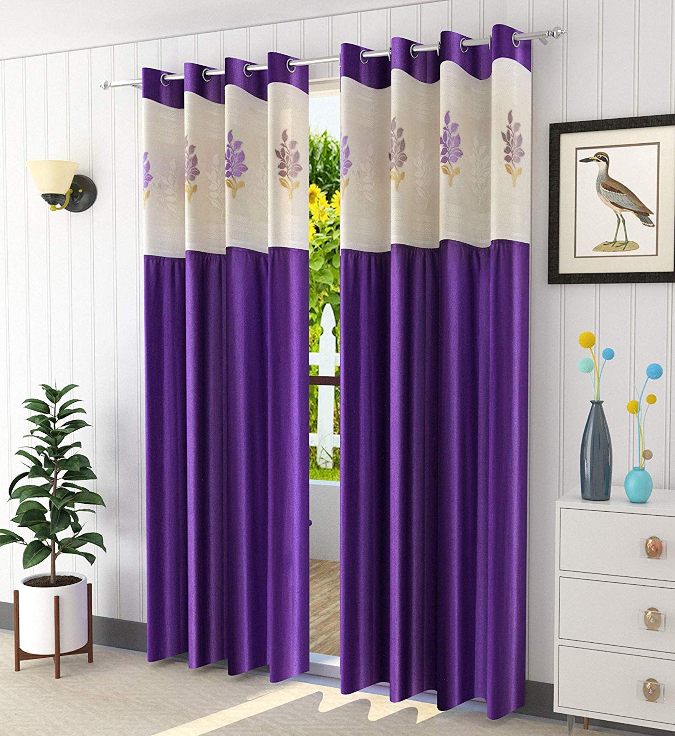 Radees Creations Printed Heavy Designer Net Patch Curtains, Pack of 2, (Purple, Long Door, 9 feet) (B08FHCT81D) Amazon Price History, Amazon Price Tracker