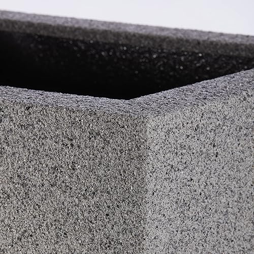 Miniatura 8 de PolyStone Monogram D - Maceta de columna alta y moderna para exterioresinteriores, 23 pulgadas de largo x 18 pulgadas de ancho x 30 pulgadas de