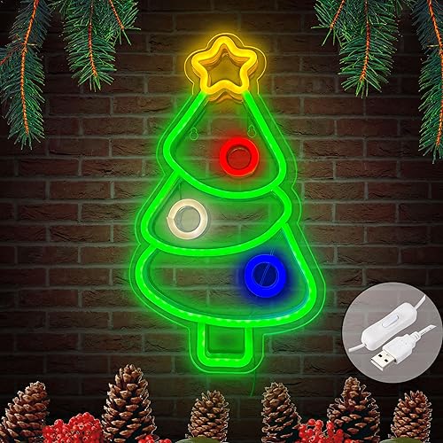 SmilingTown Letreros de neón de Navidad para decoración de pared, funciona con USB, luces decorativas para el hogar, oficina, bar, pub, club,