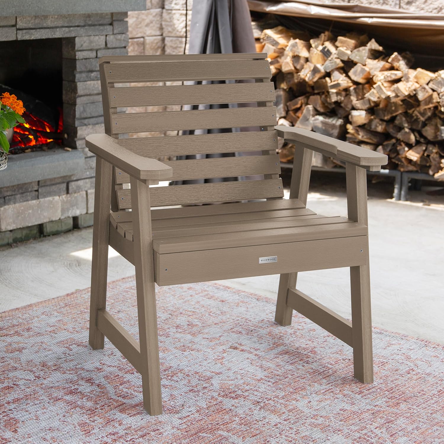 highwood AD-CHGW1-WBR Weatherly Garden Chair, Woodland Brown