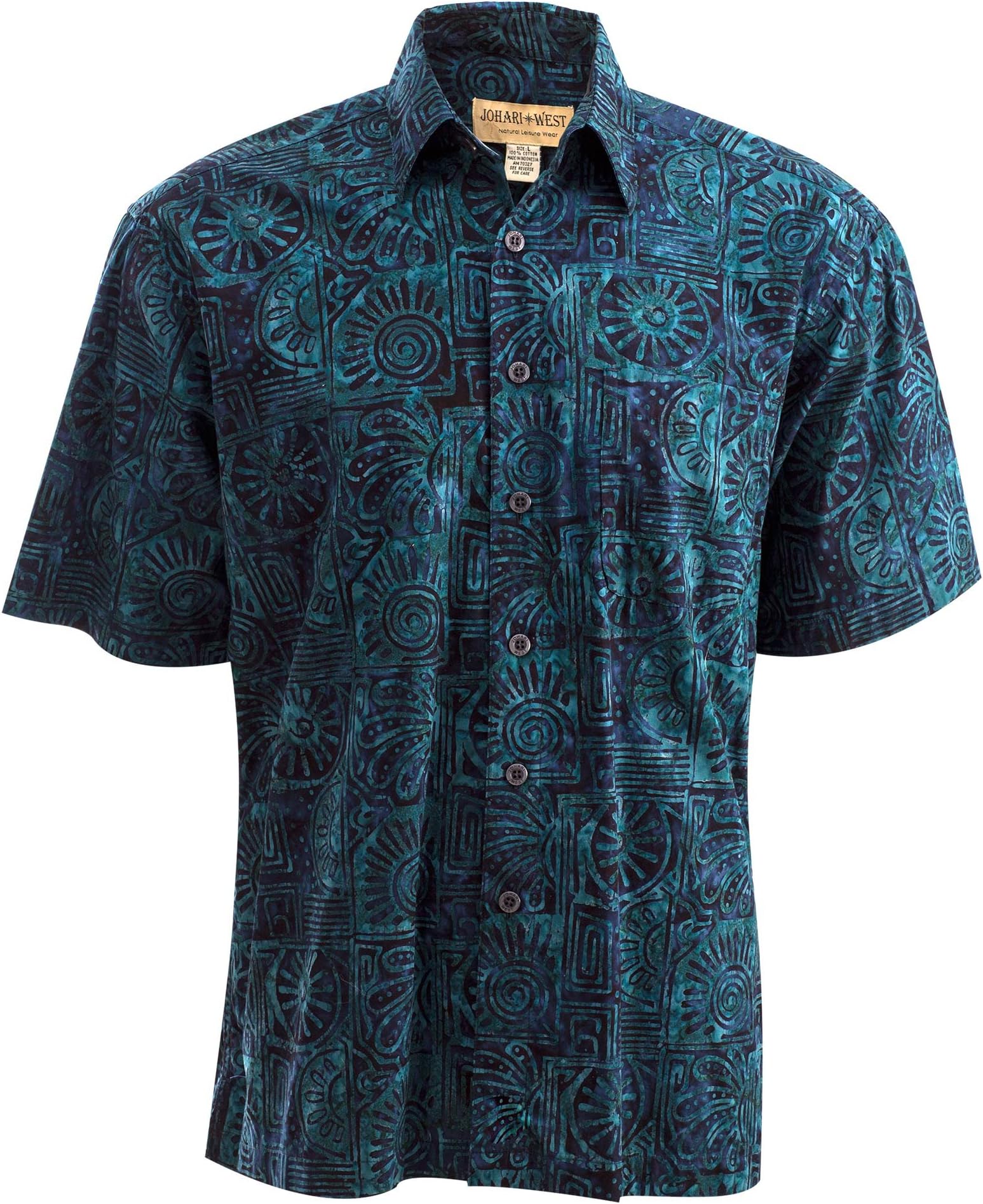 Johari West Antigua Summer Tropical Hawaiian Batik Shirt