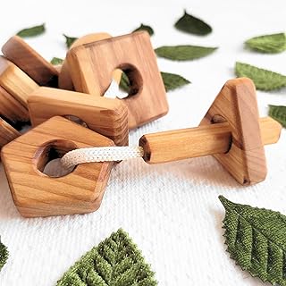 Acorn to Oak Large Wood Lacing Beads for Toddlers, Montessori Preschool Toys, Lacing Toys for 3 Year olds, Learning & Education, Montessori Toys for 3 Year Old Preschool Learning Activities