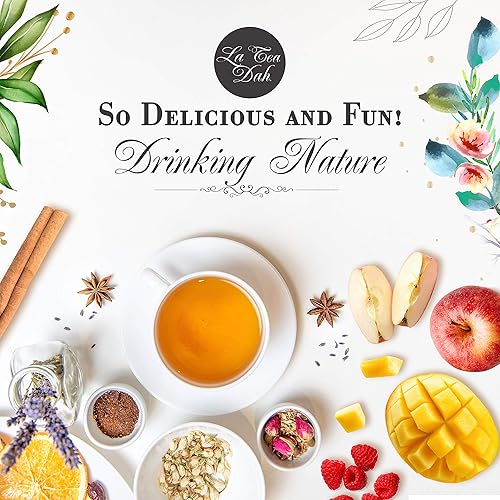 Miniatura 6 de Té Oolong de frambuesa de La Tea Dah, bolsas de té de frutas ligeramente cafeinadas hechas con té de hoja entera y botánicos, té elegante para