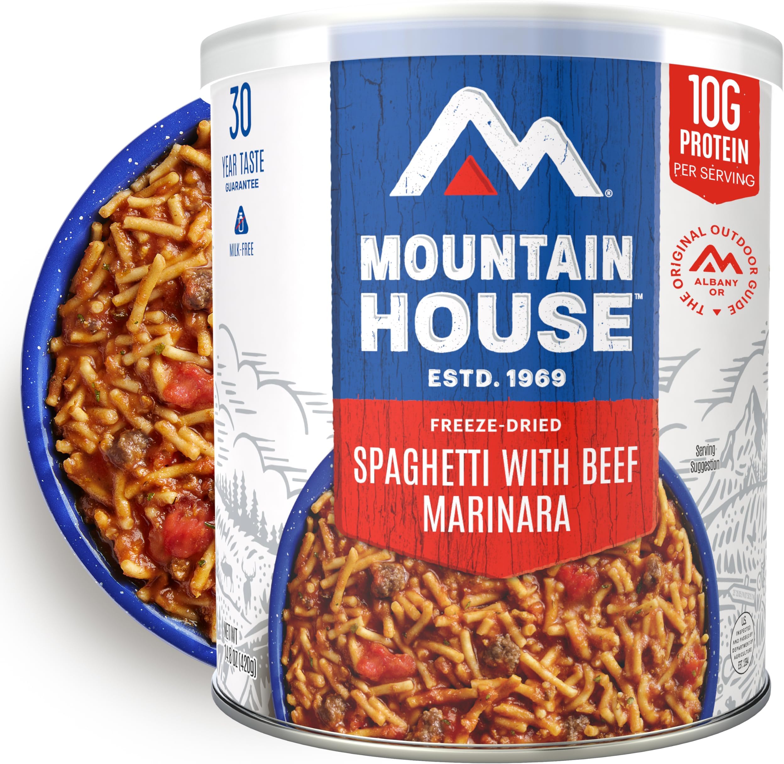 Mountain House Spaghetti with Beef Marinara #10 Can | Freeze Dried Survival & Emergency Food | 7 Servings