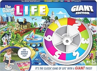 Spin Master Games The of Life, Giant Edition Family Board Indoor/Outdoor Fun with Big Oversized board Cards Spinner, for Adults and Kids Ages 8 and up