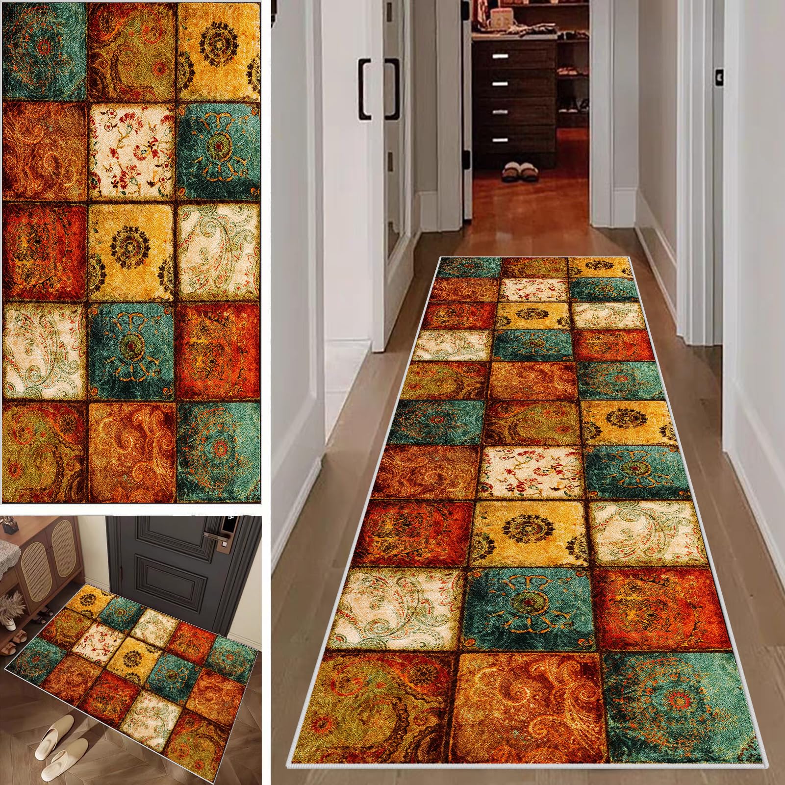 SUNMME Non Slip Kitchen Runner Rugs Carpet Runners for Hallway Machine Washable Hall Runner Narrow Rug Absorbent Area Rug Door Mats Runner Rug for Hallway Living Room Entryway 40 x 300 cm