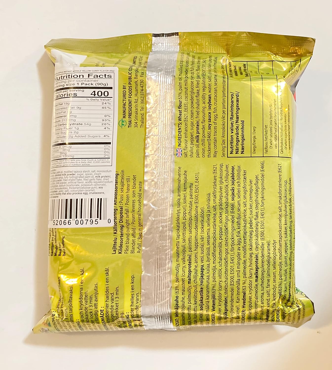 10 Pack Mama Oriental Style Instant Noodles Yellow Curry Flavor 90g And 3 Pairs Of Chopsticks