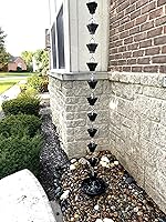 Vista 4 de U-nitt Cadenas de lluvia, canal de bajante de canalón de techo, atrapasador/desviador de agua de lluvia, 8.5 pies, metal, recubrimiento de polvo