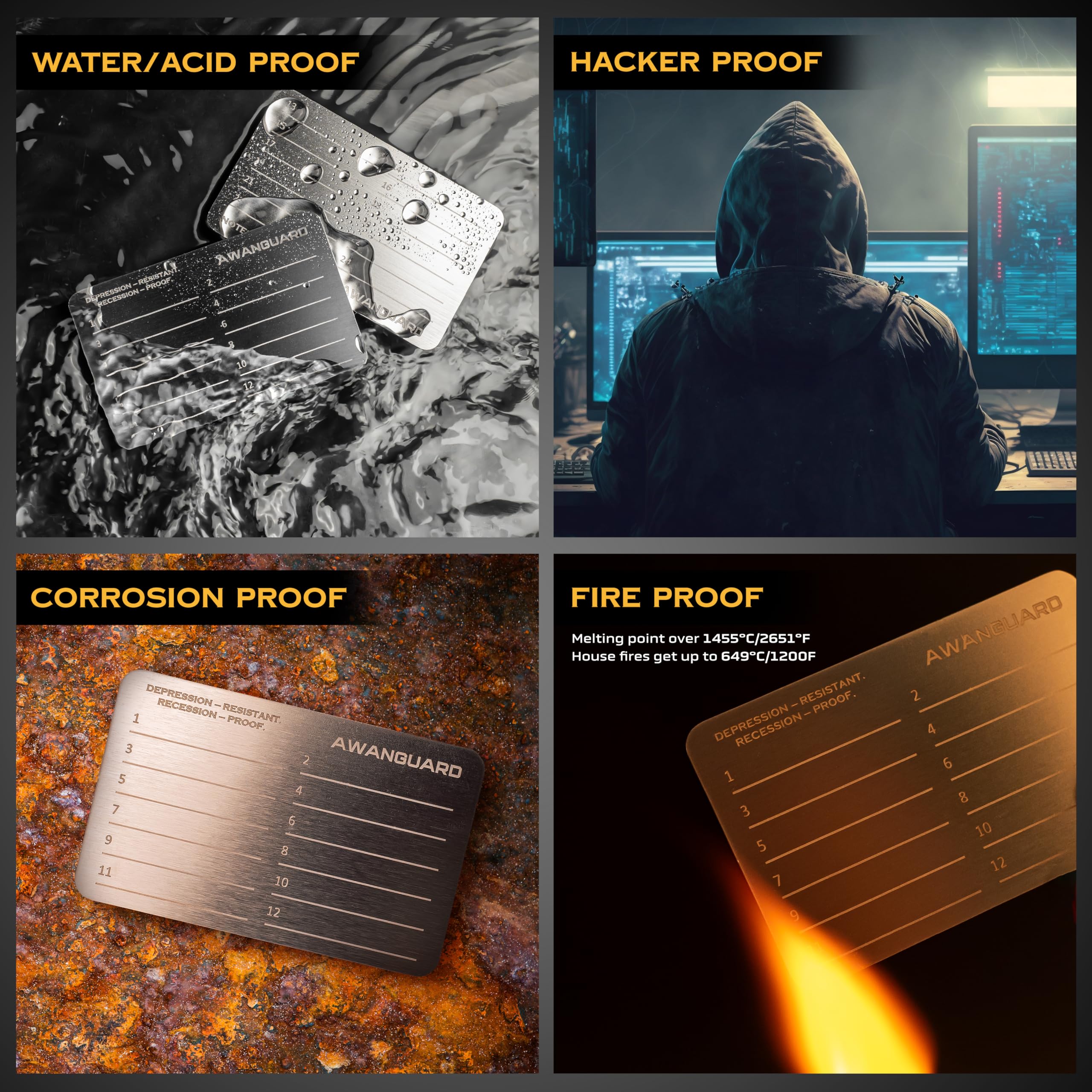 AWANGUARD Ultimate - Bitcoin Steel Crypto Wallet, Mnemonic Crypto Seed  Phrase Storage Plates 3x24 Backup, Compatible with Ledger, Trezor and ALL  Wallet : Amazon.com.be: Office Products