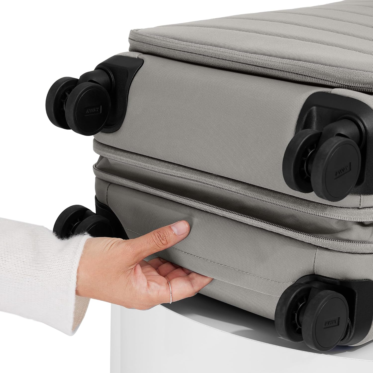 Away Softside Carry-On Suitcase, 22 Inch Expandable High-Strength Nylon Luggage With Spinner Wheels, Meets Requirements for Most Major Airlines, Cloud Gray