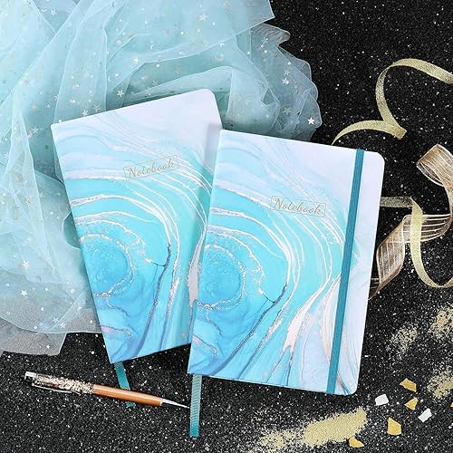 Miniatura 2 de Cuadernodiario rayado  Diario rayado, 8.25 x 5.5 pulgadas, tapa dura, marcapáginas, bolsillo trasero grueso, se coloca plano 360 para escribir