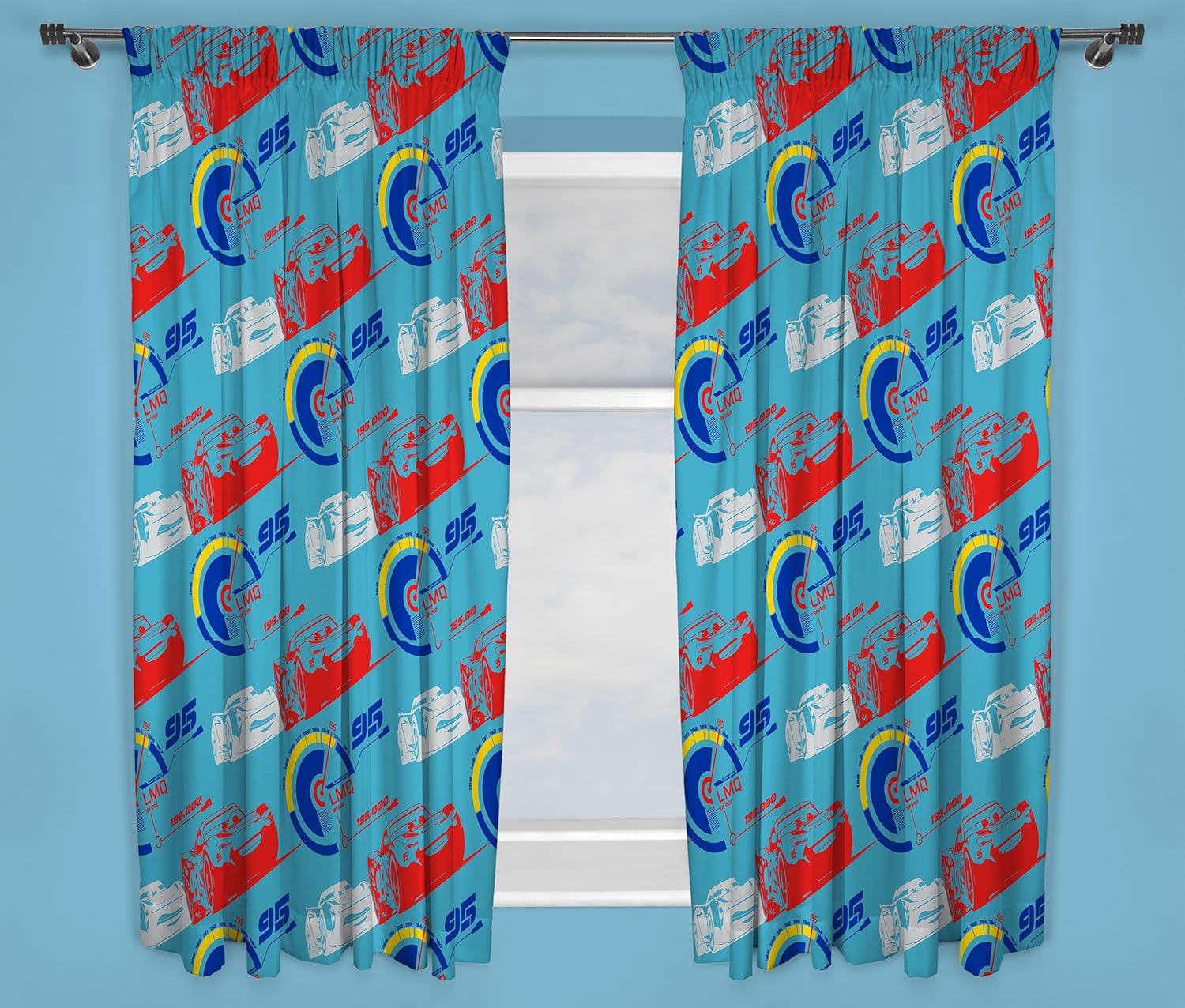 Disney Cars 3 "Lightning Curtain Set, Multi-Colour, 72-Inch