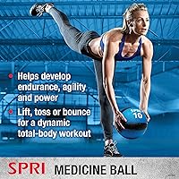 Vista 3 de SPRI Pelota medicinal - Pelota de entrenamiento de ejercicio para entrenamiento de resistencia - Superficie texturizada resistente de paredes
