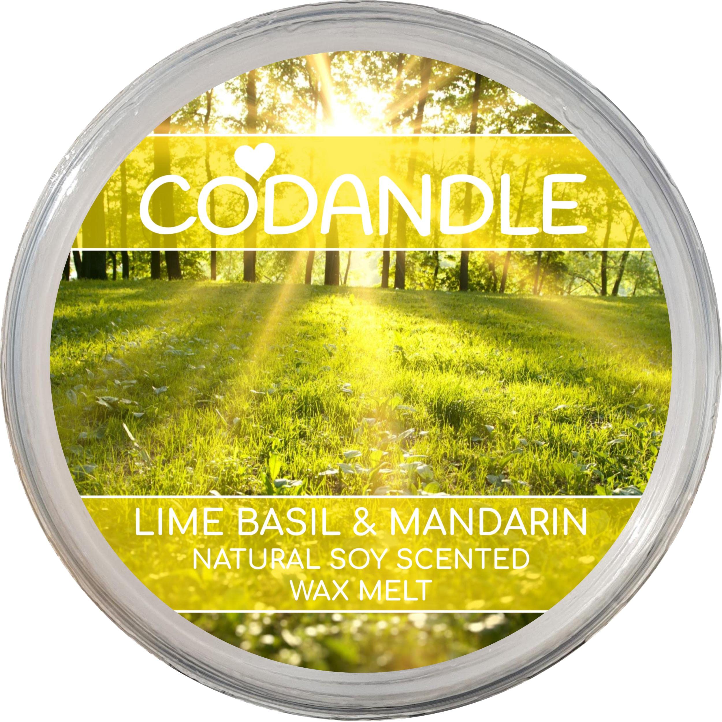 Codandle Wax Melts x 5 | Lime Basil & Mandarin | 5 Vegan Natural Soy Scented Wax Melts Bundle, 150+ Total Hours Burn Time & Made in UK