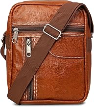 Alliedsales brown/tan leather sling bag ASTSB-004